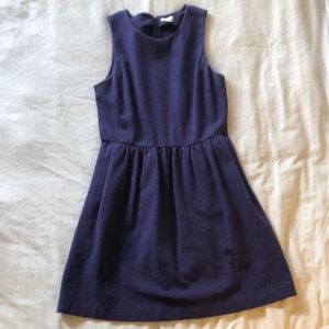 J Crew fit and flare navy blue dress